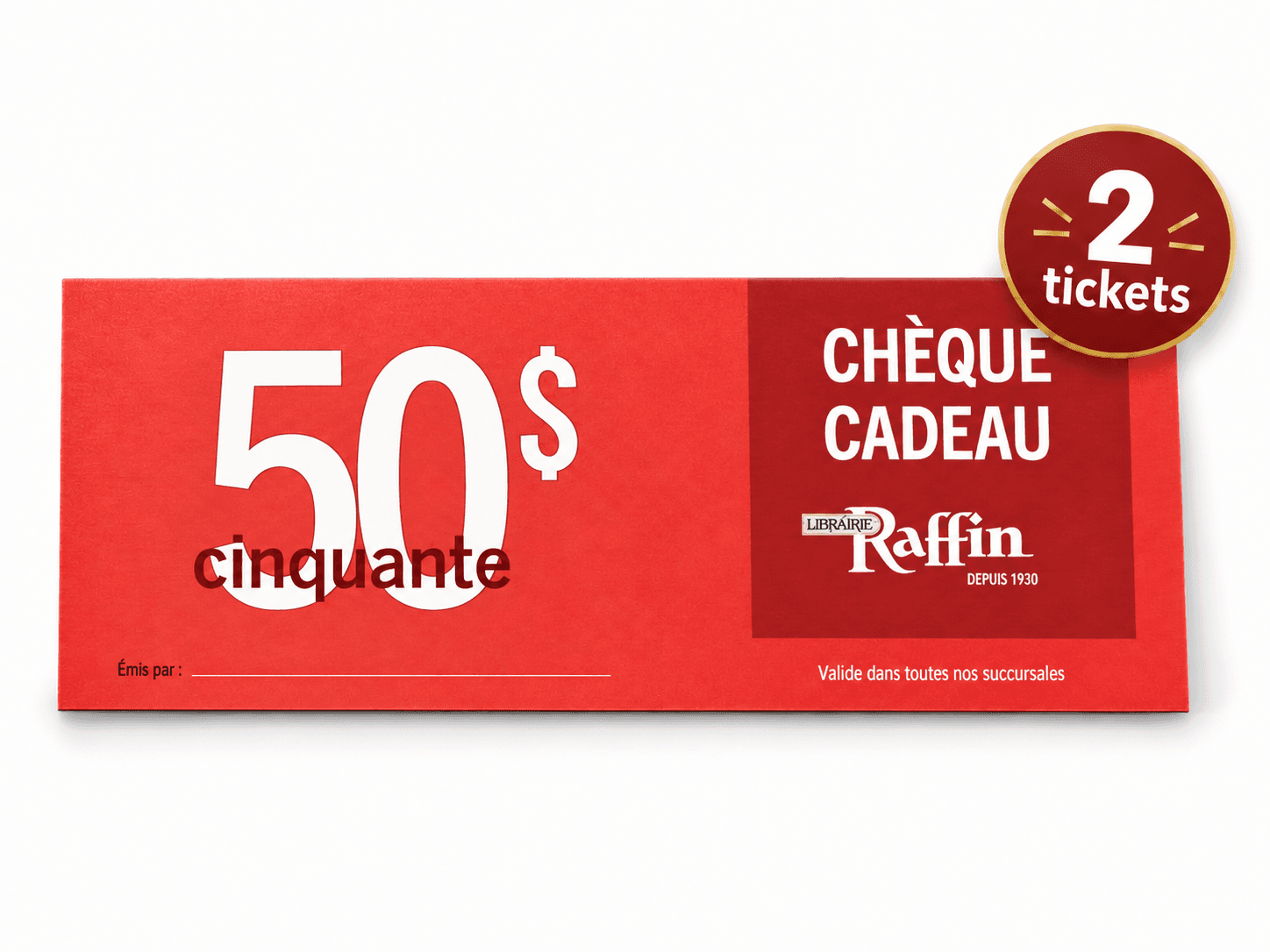 Deux chèques-cadeaux